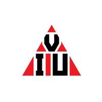 VIU triangle letter logo design with triangle shape. VIU triangle logo design monogram. VIU triangle vector logo template with red color. VIU triangular logo Simple, Elegant, and Luxurious Logo.