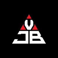 VJB triangle letter logo design with triangle shape. VJB triangle logo design monogram. VJB triangle vector logo template with red color. VJB triangular logo Simple, Elegant, and Luxurious Logo.