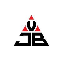 VJB triangle letter logo design with triangle shape. VJB triangle logo design monogram. VJB triangle vector logo template with red color. VJB triangular logo Simple, Elegant, and Luxurious Logo.