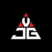 diseño de logotipo de letra triangular vjg con forma de triángulo. monograma de diseño de logotipo de triángulo vjg. plantilla de logotipo de vector de triángulo vjg con color rojo. logotipo triangular vjg logotipo simple, elegante y lujoso.
