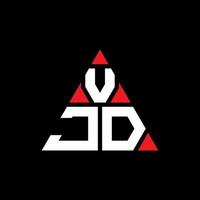 Diseño de logotipo de letra triangular vjd con forma de triángulo. monograma de diseño del logotipo del triángulo vjd. plantilla de logotipo de vector de triángulo vjd con color rojo. logo triangular vjd logo simple, elegante y lujoso.