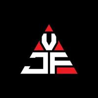 Diseño de logotipo de letra triangular vjf con forma de triángulo. monograma de diseño del logotipo del triángulo vjf. plantilla de logotipo de vector de triángulo vjf con color rojo. logotipo triangular vjf logotipo simple, elegante y lujoso.