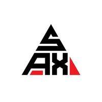 SAX triangle letter logo design with triangle shape. SAX triangle logo design monogram. SAX triangle vector logo template with red color. SAX triangular logo Simple, Elegant, and Luxurious Logo.