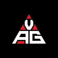 diseño de logotipo de letra de triángulo vag con forma de triángulo. monograma de diseño de logotipo de triángulo vag. plantilla de logotipo de vector de triángulo vag con color rojo. logotipo triangular vag logotipo simple, elegante y lujoso.