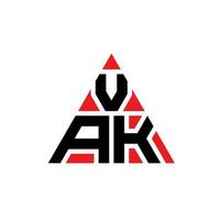 diseño de logotipo de letra triangular vak con forma de triángulo. monograma de diseño de logotipo de triángulo vak. plantilla de logotipo de vector de triángulo vak con color rojo. logotipo triangular vak logotipo simple, elegante y lujoso.