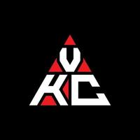 Diseño de logotipo de letra triangular vkc con forma de triángulo. monograma de diseño de logotipo de triángulo vkc. plantilla de logotipo de vector de triángulo vkc con color rojo. logotipo triangular vkc logotipo simple, elegante y lujoso.