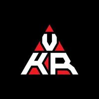 Diseño de logotipo de letra triangular vkr con forma de triángulo. monograma de diseño de logotipo de triángulo vkr. plantilla de logotipo de vector de triángulo vkr con color rojo. logotipo triangular vkr logotipo simple, elegante y lujoso.