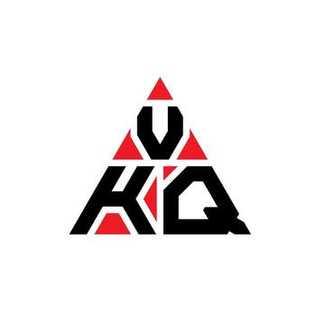 Diseño de logotipo de letra triangular vkq con forma de triángulo. monograma de diseño de logotipo de triángulo vkq. plantilla de logotipo de vector de triángulo vkq con color rojo. logotipo triangular vkq logotipo simple, elegante y lujoso.