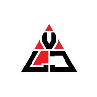 diseño de logotipo de letra triangular vlj con forma de triángulo. monograma de diseño de logotipo de triángulo vlj. plantilla de logotipo de vector de triángulo vlj con color rojo. logotipo triangular vlj logotipo simple, elegante y lujoso.