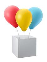 Balloon flying out of magic little box photo