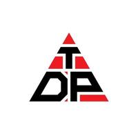 TDP triangle letter logo design with triangle shape. TDP triangle logo design monogram. TDP triangle vector logo template with red color. TDP triangular logo Simple, Elegant, and Luxurious Logo.