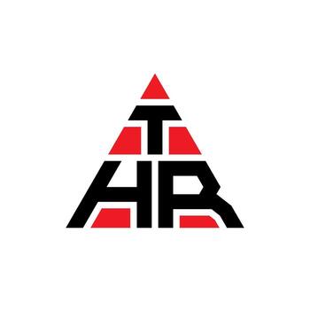 THR triangle letter logo design with triangle shape. THR triangle logo design monogram. THR triangle vector logo template with red color. THR triangular logo Simple, Elegant, and Luxurious Logo.