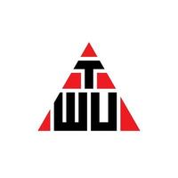 diseño de logotipo de letra triangular twu con forma de triángulo. monograma de diseño de logotipo de triángulo twu. plantilla de logotipo de vector de triángulo twu con color rojo. logotipo triangular twu logotipo simple, elegante y lujoso.
