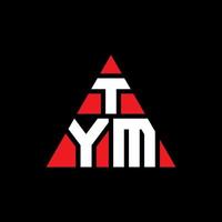 TYM triangle letter logo design with triangle shape. TYM triangle logo design monogram. TYM triangle vector logo template with red color. TYM triangular logo Simple, Elegant, and Luxurious Logo.