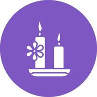 Spa Candle Glyph Circle Background Icon vector