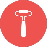 Face Roller Glyph Circle Background Icon vector