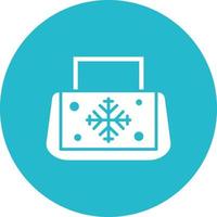Ice Bag Glyph Circle Background Icon vector