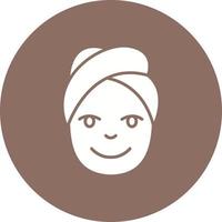 Head Towel Glyph Circle Background Icon vector
