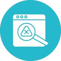 Not Found Error Glyph Circle Background Icon vector