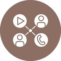 Social Network Glyph Circle Background Icon vector