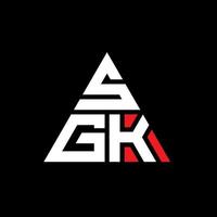 diseño de logotipo de letra de triángulo sgk con forma de triángulo. monograma de diseño de logotipo de triángulo sgk. plantilla de logotipo de vector de triángulo sgk con color rojo. logotipo triangular sgk logotipo simple, elegante y lujoso.