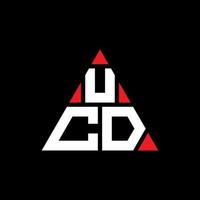 diseño de logotipo de letra triangular ucd con forma de triángulo. monograma de diseño del logotipo del triángulo ucd. plantilla de logotipo de vector de triángulo ucd con color rojo. logo triangular ucd logo simple, elegante y lujoso.