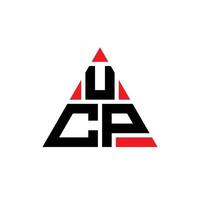 UCP triangle letter logo design with triangle shape. UCP triangle logo design monogram. UCP triangle vector logo template with red color. UCP triangular logo Simple, Elegant, and Luxurious Logo.