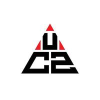 diseño de logotipo de letra triangular ucz con forma de triángulo. monograma de diseño del logotipo del triángulo ucz. plantilla de logotipo de vector de triángulo ucz con color rojo. logotipo triangular ucz logotipo simple, elegante y lujoso.