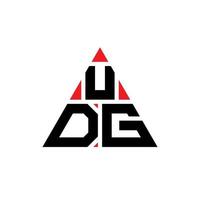 UDG triangle letter logo design with triangle shape. UDG triangle logo design monogram. UDG triangle vector logo template with red color. UDG triangular logo Simple, Elegant, and Luxurious Logo.