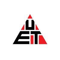 UET triangle letter logo design with triangle shape. UET triangle logo design monogram. UET triangle vector logo template with red color. UET triangular logo Simple, Elegant, and Luxurious Logo.