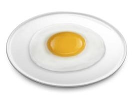 fried egg on the plate a isolated white background1 photo