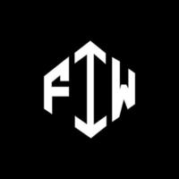 FIW letter logo design with polygon shape. FIW polygon and cube shape logo design. FIW hexagon vector logo template white and black colors. FIW monogram, business and real estate logo.