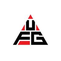 UFG triangle letter logo design with triangle shape. UFG triangle logo design monogram. UFG triangle vector logo template with red color. UFG triangular logo Simple, Elegant, and Luxurious Logo.