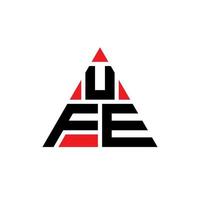 UFE triangle letter logo design with triangle shape. UFE triangle logo design monogram. UFE triangle vector logo template with red color. UFE triangular logo Simple, Elegant, and Luxurious Logo.