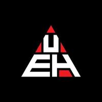 UEH triangle letter logo design with triangle shape. UEH triangle logo design monogram. UEH triangle vector logo template with red color. UEH triangular logo Simple, Elegant, and Luxurious Logo.