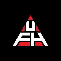 diseño de logotipo de letra triangular ufh con forma de triángulo. monograma de diseño del logotipo del triángulo ufh. plantilla de logotipo de vector de triángulo ufh con color rojo. logotipo triangular ufh logotipo simple, elegante y lujoso.