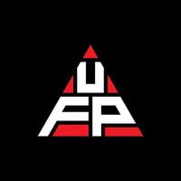 diseño de logotipo de letra triangular ufp con forma de triángulo. monograma de diseño del logotipo del triángulo ufp. plantilla de logotipo de vector de triángulo ufp con color rojo. logotipo triangular ufp logotipo simple, elegante y lujoso.