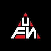 diseño de logotipo de letra triangular ufn con forma de triángulo. monograma de diseño del logotipo del triángulo ufn. plantilla de logotipo de vector de triángulo ufn con color rojo. logotipo triangular ufn logotipo simple, elegante y lujoso.