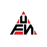 diseño de logotipo de letra triangular ufn con forma de triángulo. monograma de diseño del logotipo del triángulo ufn. plantilla de logotipo de vector de triángulo ufn con color rojo. logotipo triangular ufn logotipo simple, elegante y lujoso.