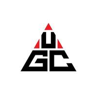 diseño de logotipo de letra triangular ugc con forma de triángulo. monograma de diseño del logotipo del triángulo ugc. plantilla de logotipo de vector de triángulo ugc con color rojo. logotipo triangular ugc logotipo simple, elegante y lujoso.