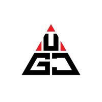 diseño de logotipo de letra triangular ugj con forma de triángulo. monograma de diseño del logotipo del triángulo ugj. plantilla de logotipo de vector de triángulo ugj con color rojo. logotipo triangular ugj logotipo simple, elegante y lujoso.