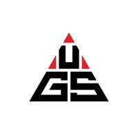 UGS triangle letter logo design with triangle shape. UGS triangle logo design monogram. UGS triangle vector logo template with red color. UGS triangular logo Simple, Elegant, and Luxurious Logo.