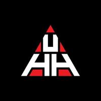 UHH triangle letter logo design with triangle shape. UHH triangle logo design monogram. UHH triangle vector logo template with red color. UHH triangular logo Simple, Elegant, and Luxurious Logo.