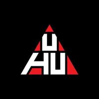 UHU triangle letter logo design with triangle shape. UHU triangle logo design monogram. UHU triangle vector logo template with red color. UHU triangular logo Simple, Elegant, and Luxurious Logo.