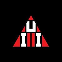 diseño de logotipo de letra triangular uii con forma de triángulo. monograma de diseño del logotipo del triángulo uii. plantilla de logotipo de vector de triángulo uii con color rojo. logotipo triangular uii logotipo simple, elegante y lujoso.