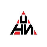 diseño de logotipo de letra de triángulo uhn con forma de triángulo. monograma de diseño del logotipo del triángulo uhn. plantilla de logotipo de vector de triángulo uhn con color rojo. logo triangular uhn logo simple, elegante y lujoso.