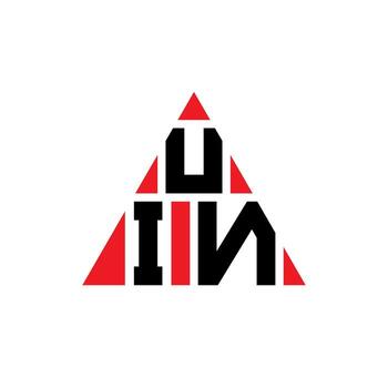 UIN triangle letter logo design with triangle shape. UIN triangle logo design monogram. UIN triangle vector logo template with red color. UIN triangular logo Simple, Elegant, and Luxurious Logo.