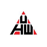 UHW triangle letter logo design with triangle shape. UHW triangle logo design monogram. UHW triangle vector logo template with red color. UHW triangular logo Simple, Elegant, and Luxurious Logo.