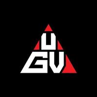 UGV triangle letter logo design with triangle shape. UGV triangle logo design monogram. UGV triangle vector logo template with red color. UGV triangular logo Simple, Elegant, and Luxurious Logo.