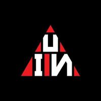 diseño de logotipo de letra de triángulo uin con forma de triángulo. monograma de diseño del logotipo del triángulo uin. plantilla de logotipo de vector de triángulo uin con color rojo. logotipo triangular uin logotipo simple, elegante y lujoso.